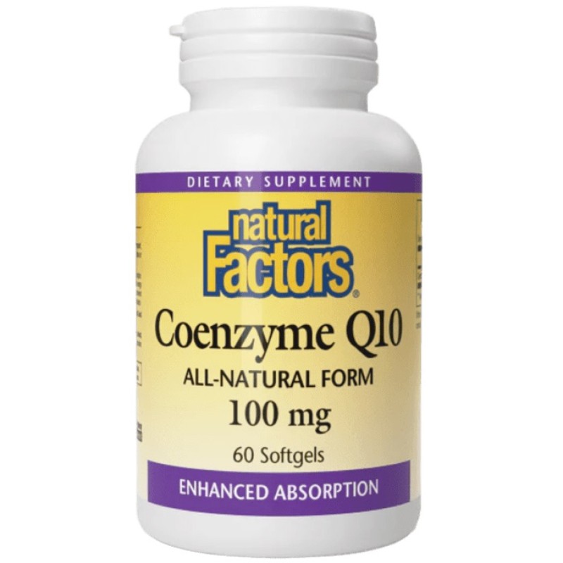 Natural Factors Coenzyme Q10 100 % Natural 100 mg, 60 Softgels