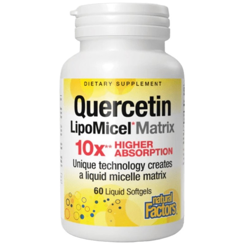 Natural Factors Quercetin LipoMicel 250 mg, 60 Softgels