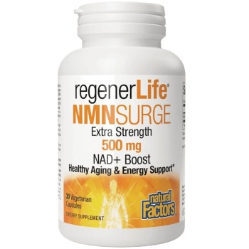 Natural Factors RegenerLife NMNSurge NAD + Boost 500 mg, 30 Capsules