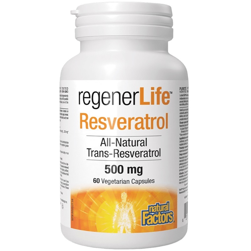 Natural Factors ResveratrolRich Super Strength Resveratrol Concentrate 500 mg, 60 Veggie Capsules