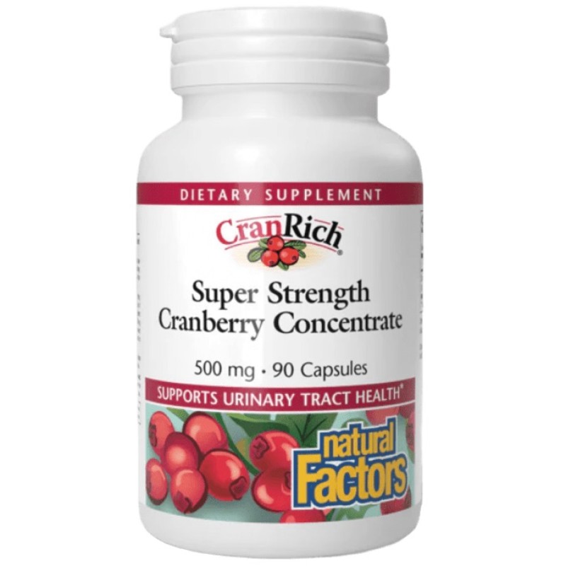 Natural Factors Super Strength Cranberry Concentrate 500 mg, 90 Capsules