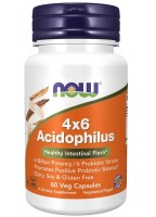 NOW 4x6 Acidophilus, 60 Veg Capsules