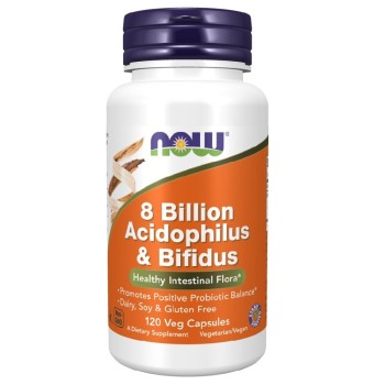 NOW 8 Billion Acidophilus and Bifidus, 120 Veg Capsules