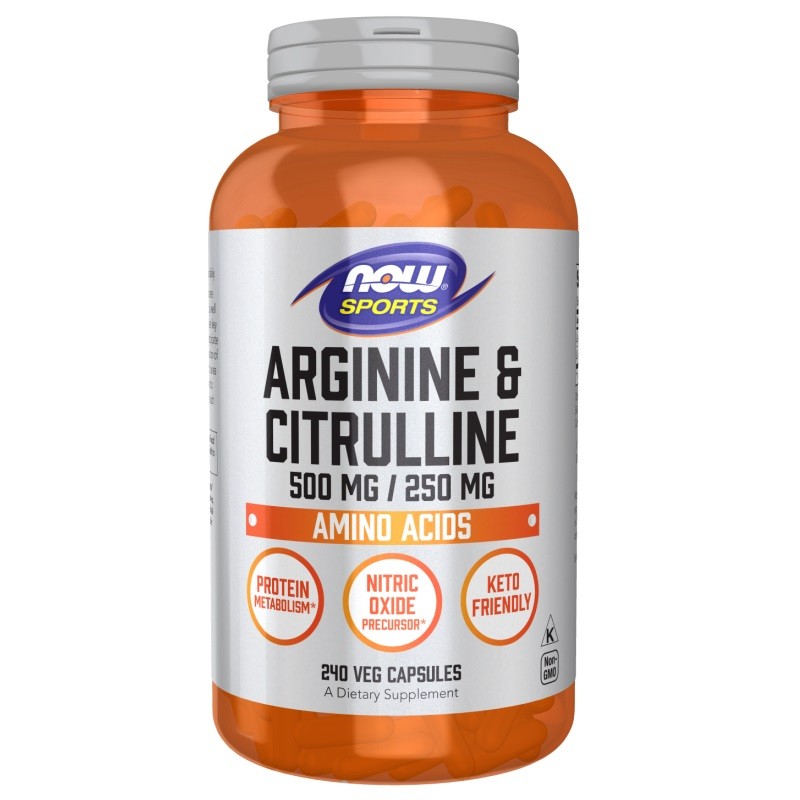 NOW Arginine and Citrulline, 240 Veg Capsules
