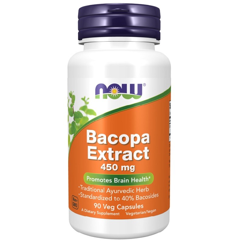 NOW Bacopa Extract 450 mg, 90 Veg Capsules