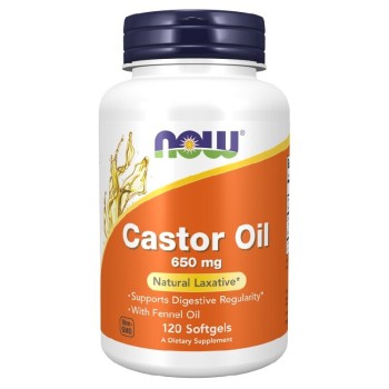 NOW Castor Oil 650 mg, 120 Softgels