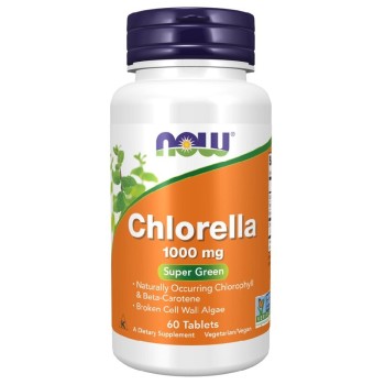 NOW Chlorella 1000mg, 60 Tablets