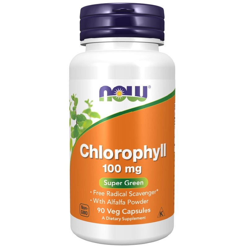 NOW Chlorophyll 100mg, 90 Veg Capsules