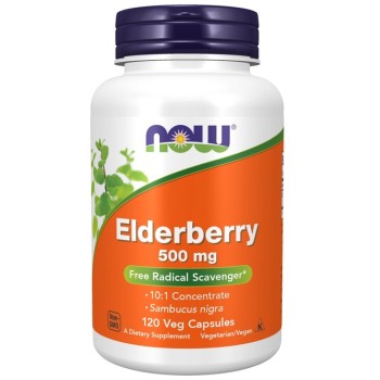NOW Elderberry 500mg, 120 Veg Capsules