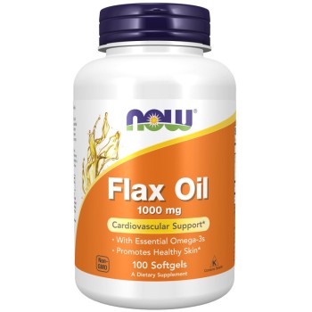 NOW Flax Oil 1000 mg, 100 Softgels