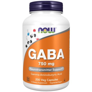NOW GABA 750 mg, 200 Veg Capsules