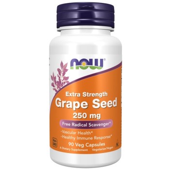 NOW Grape Seed 250 mg Extra Strength, 90 Veg Capsules