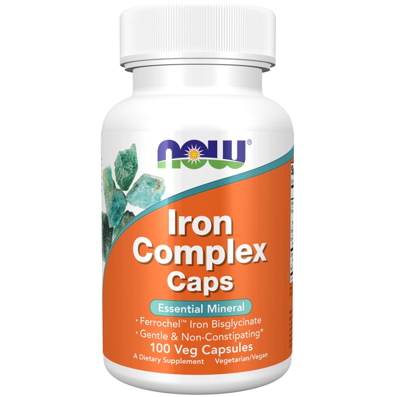 NOW Iron Complex Caps, 100 Veg Capsules