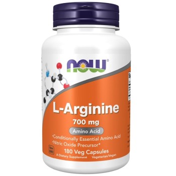 NOW L-Arginine 700 mg, 180 Veg Capsules