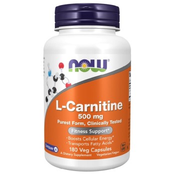 NOW L-Carnitine 500mg, 180 Veg Capsules