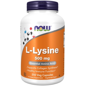 NOW L-Lysine 500 mg, 250 Veg Capsules