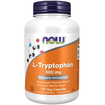 NOW L-Tryptophan 500 mg, 120 Veg Capsules