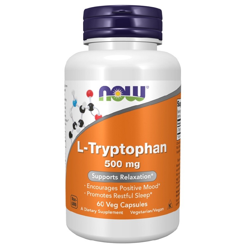 NOW L-Tryptophan 500 mg, 60 Veg Capsules