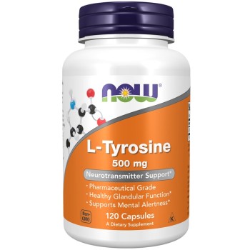 NOW L-Tyrosine 500mg, 120 Capsules