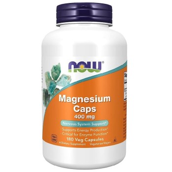 NOW Magnesium 400 mg, 180 Veg Capsules