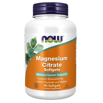 NOW Magnesium Citrate Softgels, 90 Softgels