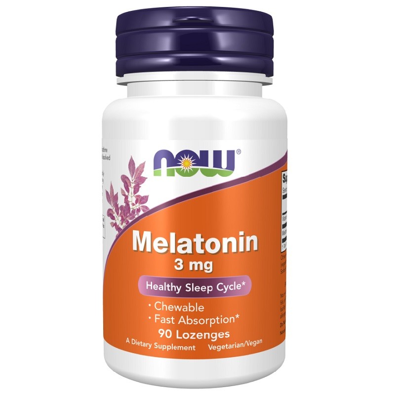 NOW Melatonin Chewable 3mg, 90 Lozenges