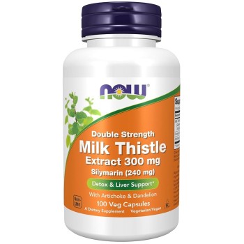 NOW Milk Thistle Extract with Artichoke and Dandelion 300 mg Double Strength, 100 Veg Capsules