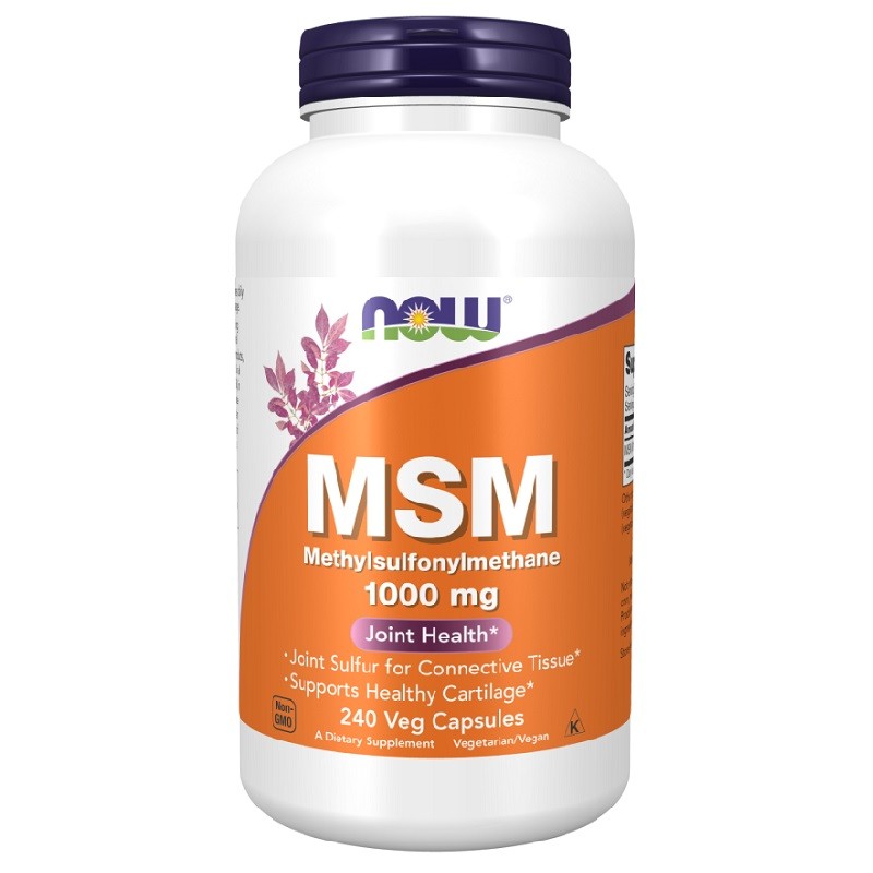 NOW MSM Methylsulphonylmethane 1000mg, 240 Veg Capsules