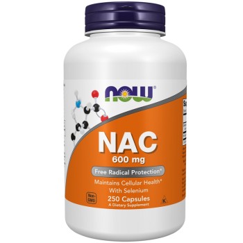 NOW NAC 600 mg with Selenium, 250 Veg Capsules