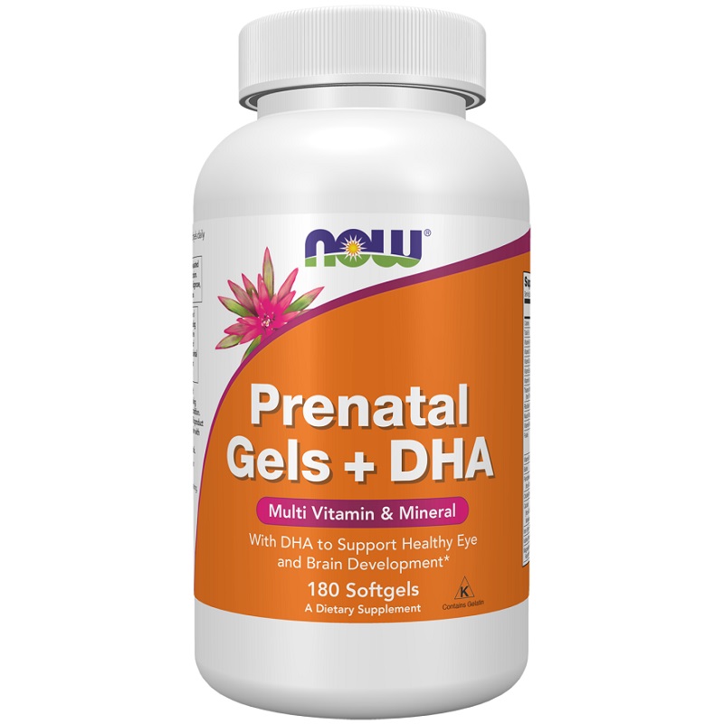 NOW Prenatal Gels + DHA, 180 Softgels