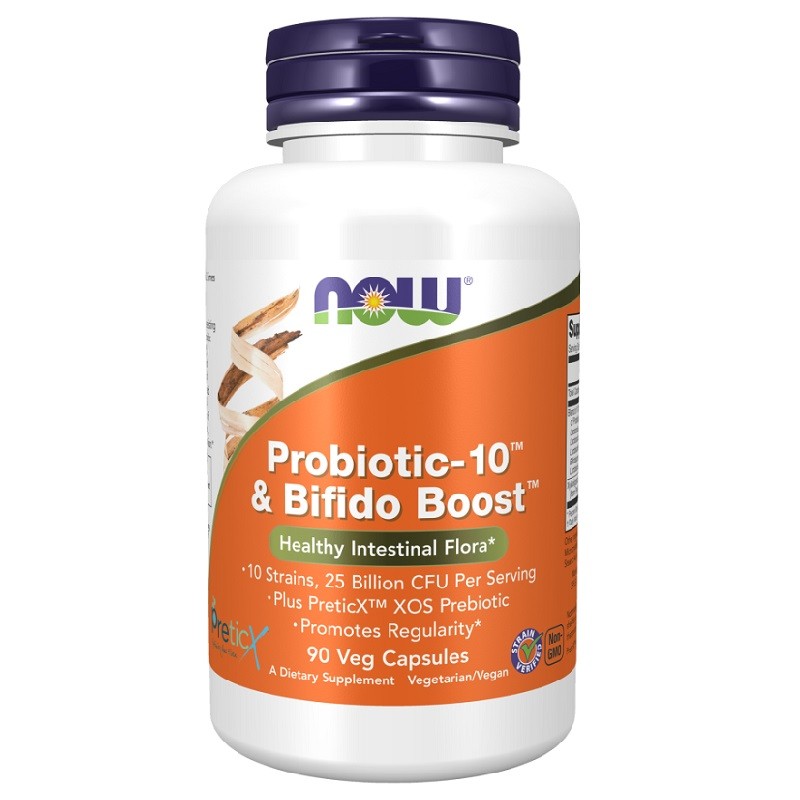 NOW Probiotic-10 & Bifido Boost, 90 Veg Capsules