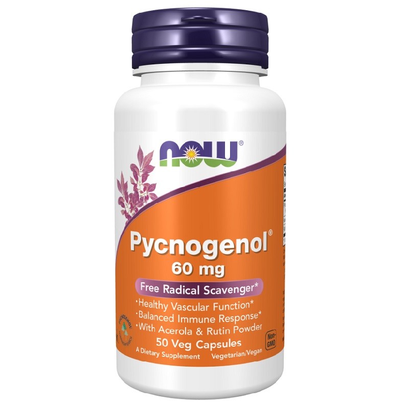 NOW Pycnogenol Acerola & Rutin Powder 60mg, 50 Veg Capsules
