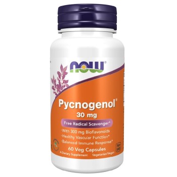 NOW Pycnogenol with 300mg Bioflavonoids 30mg, 60 Veg Capsules