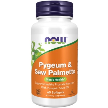NOW Pygeum and Saw Palmetto, 60 Softgels