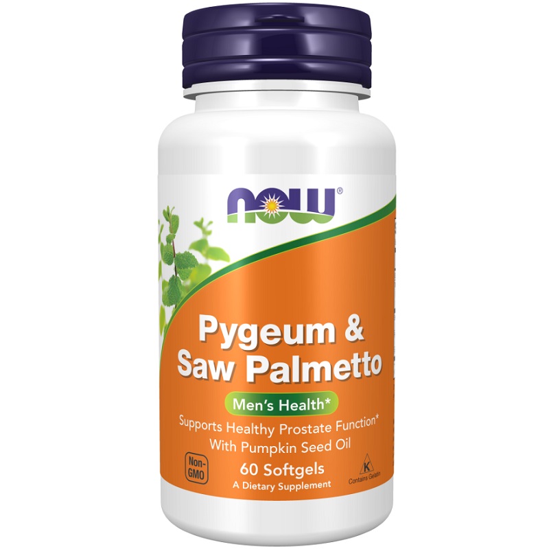 NOW Pygeum and Saw Palmetto, 60 Softgels