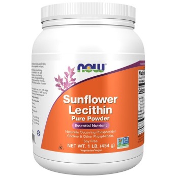 NOW Sunflower Lecithin Pure Powder, 454 Grams