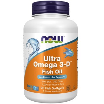 NOW Ultra Omega 3-D with Vitamin D-3, 90 Fish Softgels