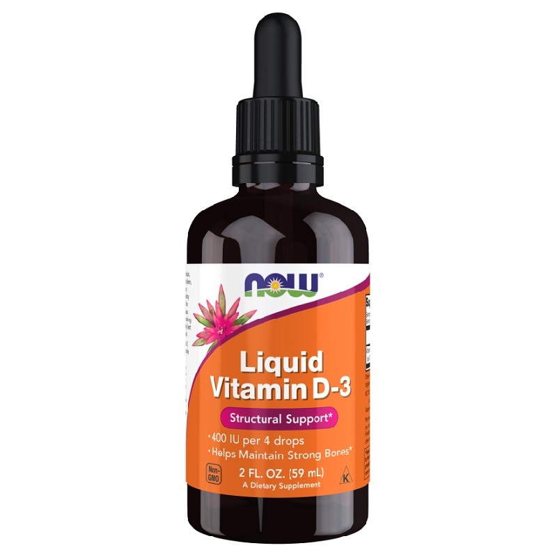 NOW Vitamin D-3 Liquid 400 IU, 59 ml.