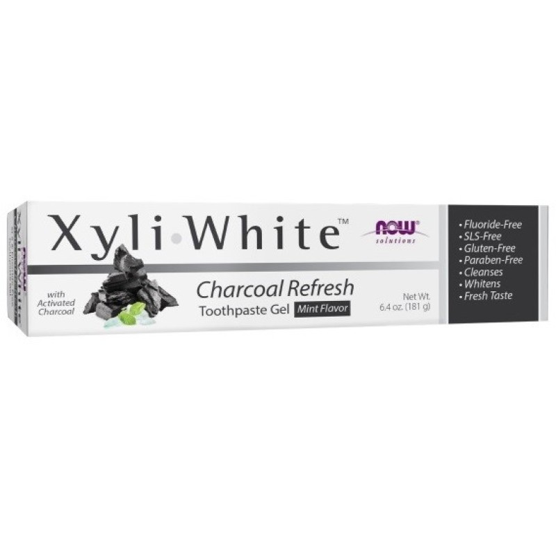 NOW XyliWhite Charcoal Refresh Toothpaste Gel, 181 Grams