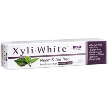 NOW XyliWhite Neem and Tea Tree Toothpaste Gel, 181 Grams
