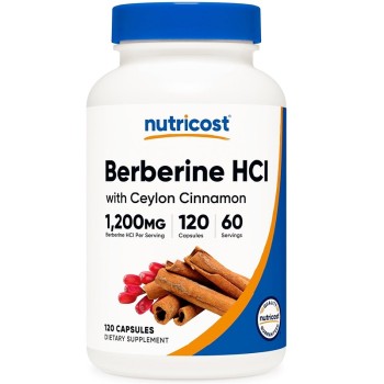 Nutricost Berberine HCl With Ceylon Cinnamon, 120 Capsules