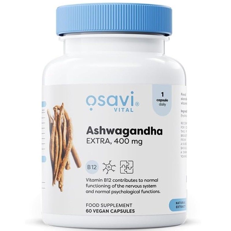 Osavi Ashwagandha Extra 400 mg, 120 Vegan Capsules